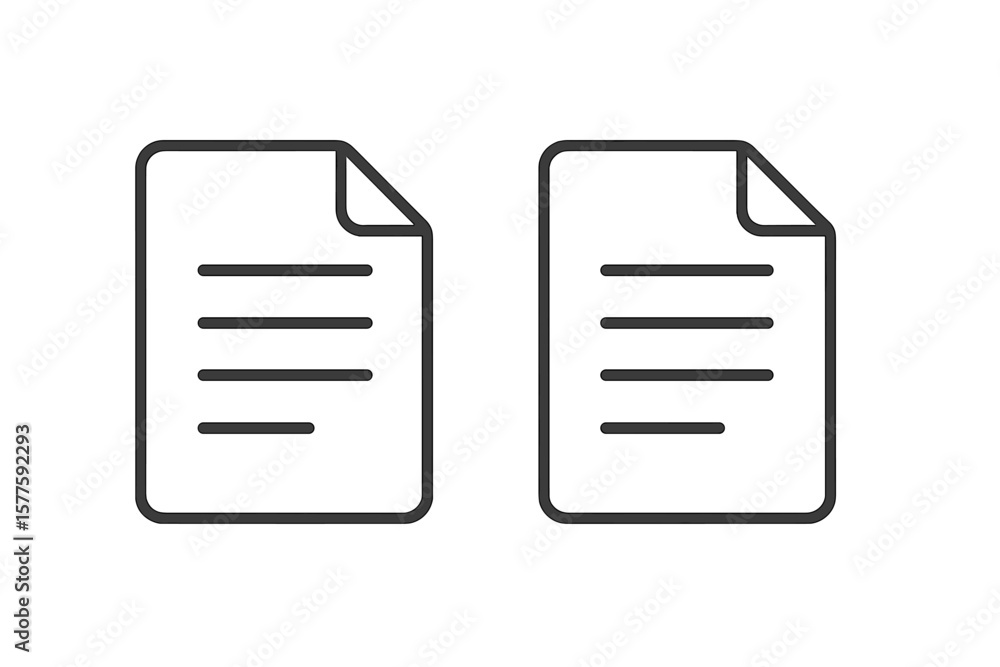 Fototapete icons for paper documents include a line symbol, a file icon, and an image of folded written paper, 