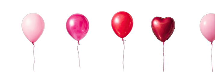 Assorted pink and red balloons