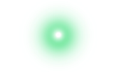 Green radial glow effect with soft blur and bright center on white background. Perfect for light overlays, digital highlights, energy concepts, tech visuals, or UI button graphics in vector art.