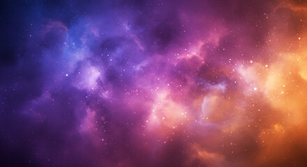 Naklejka premium Colorful nebulae with vibrant hues of purple, orange, and blue, showcasing the vastness of space.