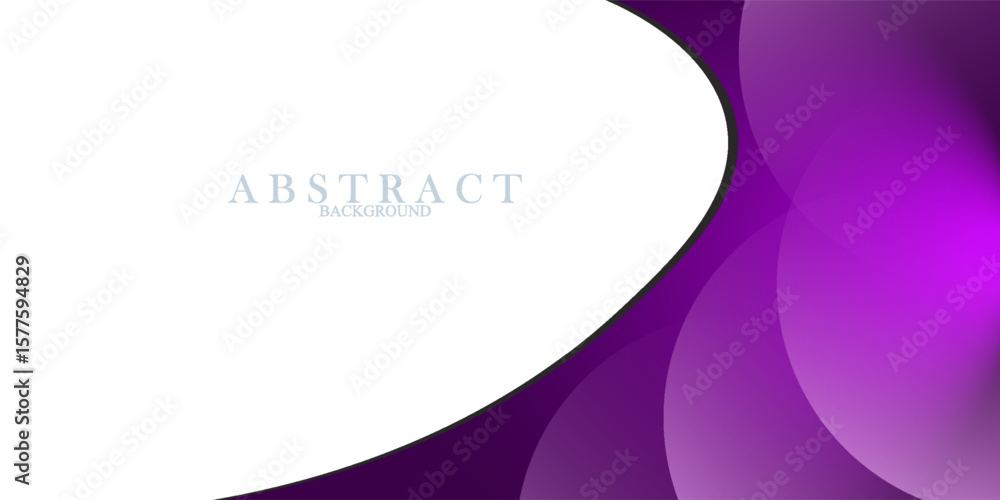 Poster purple background on white paper curve line abstract for text and message modern artwork design , ve