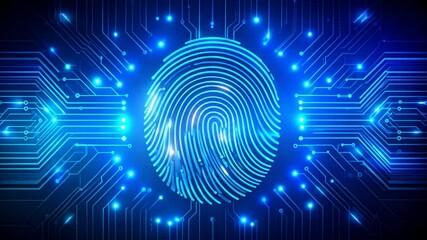 Biometric Digital Technology Background with fingerprint identity and cyber security concept - Powered by Adobe