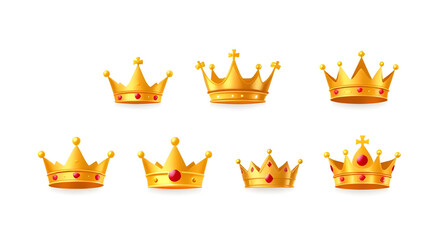 Crown icon set, Royal crown vector, King and queen crowns, Golden crown icons, Vintage crown set, Princess tiara vector, Jewel crown collection, Flat crown icons, Crown silhouette set, Hand-drawn crow
