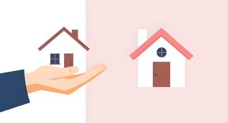  Home protection icon, Property insurance vector, Safe home illustration, Investment in property, Hand holding house, Real estate care, Secure housing concept, House safety symbol, Homeownership icon,