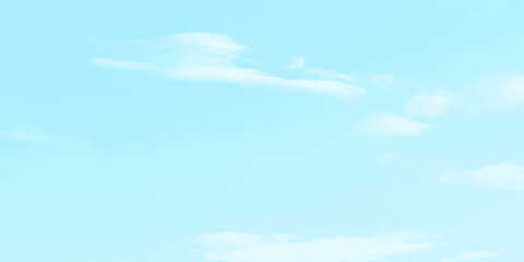 soft  pastel sky background with fluffy  white cumulus clouds scattered across a bright light blue sky