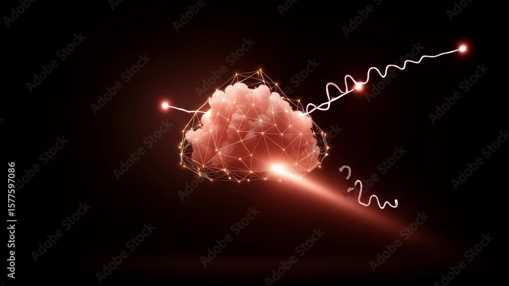 Aufkleber digital cloud data transfer: an eye-catching digital depiction of data transfer, showcasing a cloud-