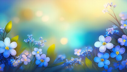 art spring or summer background with forget me not flower