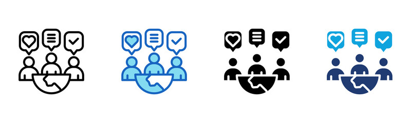 Community Engagement icon Multi Style Vector Illustration