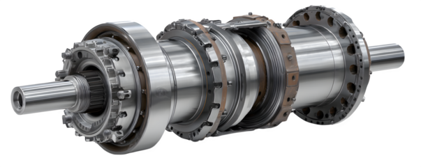 Isolated Clean Realistic hydroelectric turbine rotor w digital artwork, transparent background, ideal for presentations and print projects, digital downloads, HD asset, creative projects