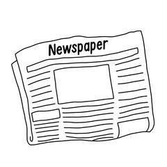 Hand drawn Newspaper outline vector illustration