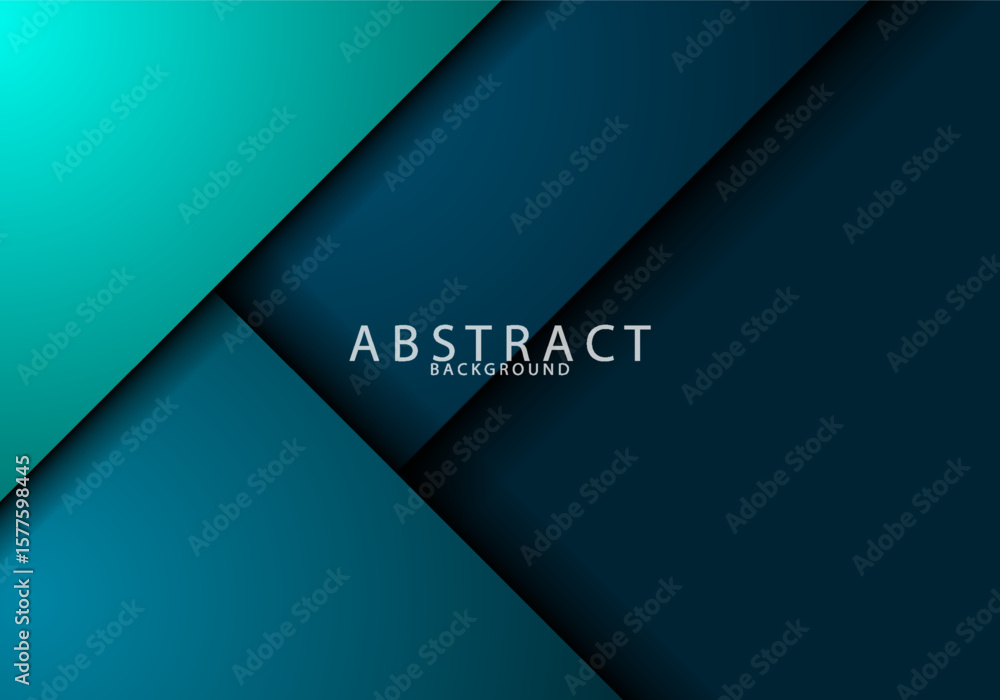 Poster green turquoise and blue background vector overlap layer on dark space for background design