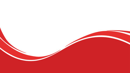 Red Wave on White Background Simple curve background for business with space for text