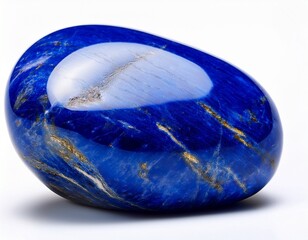 lapis lazuli tumbled rock isolated on white or white background