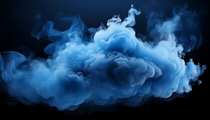 blue smoke cloud isolated background cutout thick color smoke bomb screen effect