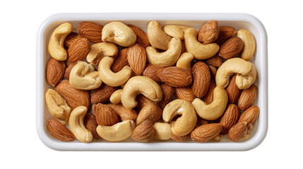 Fototapeta premium Healthy cashews and almonds in plate