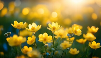yellow flowers with blurred images