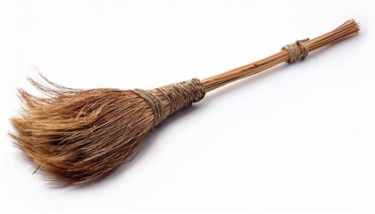 witch s magic broom isolated on white background