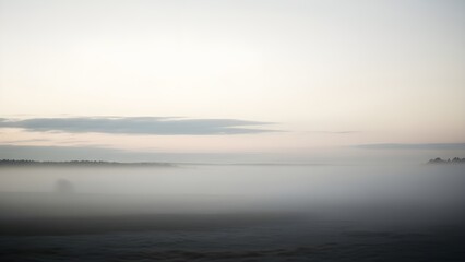 Fototapeta premium Foggy Sky with Mist Blending into Light Clouds