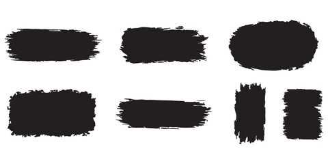 Set of paint brush stroke, ink splatter and artistic design elements. Ink splashes. Rough smears and stains. High quality manually traced. Drops blots isolated. Vector isolated elements set.