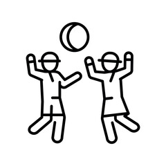 active kids black line icon for digital and print projects.