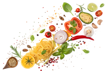 Dynamic flavors collide visually  element set PNG Image
