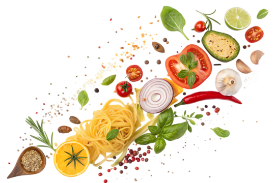 Dynamic flavors collide visually  element set PNG Image