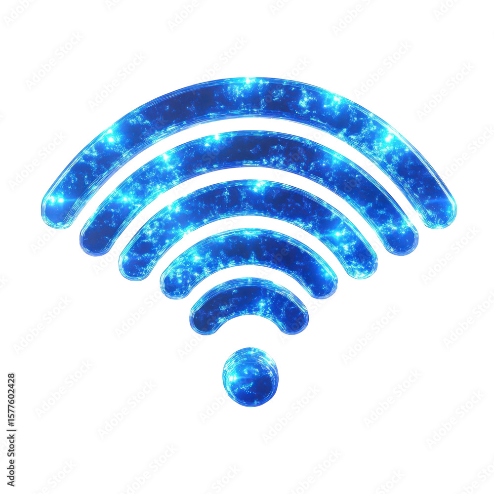 Poster blue wifi signal icon wireless network internet connection symbol on transparent background