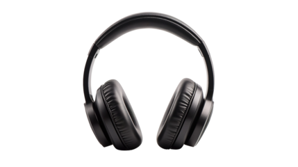 Black over-ear headphones with cushioned ear pads and an adjustable headband, designed for comfortable listening and immersive audio experience.