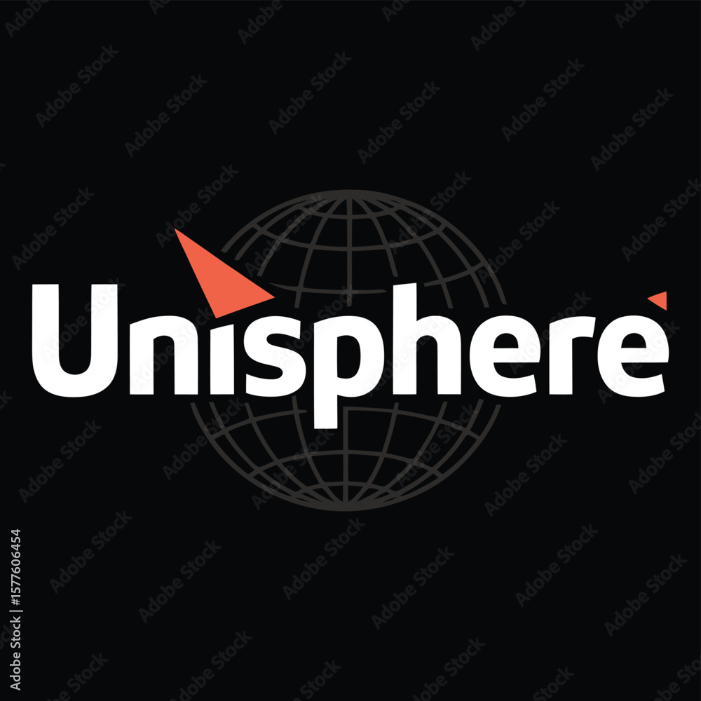 Poster logo with bold white text 