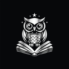 Torch of Leadership: Education & Knowledge Logo with Book and Laurel Wreath in Vector Design. Witchy Book Club Crew: Esoteric Celestial Magic Reading Vector Logo for Study Groups.