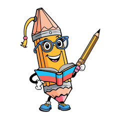 cartoon pencil cartoon character