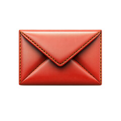 Red Leather Envelope Graphic Design Communication Art Gift Vector on transparent background