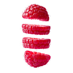 Stacked raspberry candies against black background
