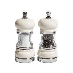 Elegant Salt and Pepper Shakers Set on a White Background for Kitchen or Dining Table Use