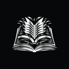 Serene Hammock Escape: Relaxing Book Reading Vector Logo for Literary Enthusiasts. Literary Bliss: Relaxing in a Hammock with a Book Vector Logo Design.