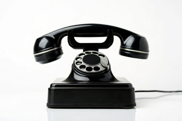 Black Rotary Telephone Handset Icon Minimalist Design