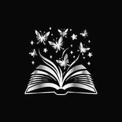Serene Hammock Escape: Relaxing Book Reading Vector Logo for Literary Enthusiasts. Literary Bliss: Relaxing in a Hammock with a Book Vector Logo Design.