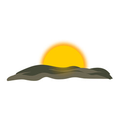 Graphic of Sun Setting Over Landscape