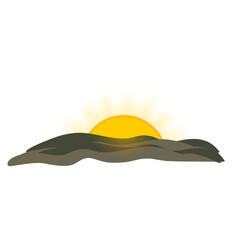 Illustration of a Sun Rising Over a Horizon
