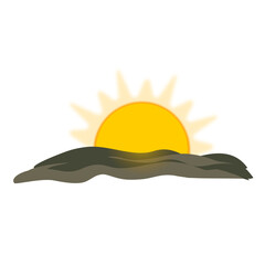 Illustration of Sun Rising Over Horizon