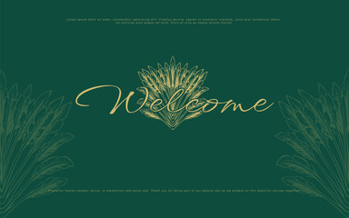 Hand Drawn Grass Welcome Sign Template Elegant and Customizable Design for Summer Theme