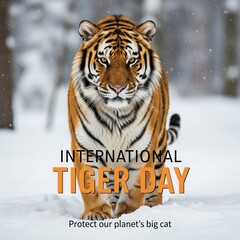International Tiger Day Poster Design with Bold Typography