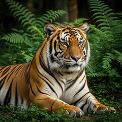 Obraz premium Wild Tiger in Jungle – International Tiger Day Nature Poster