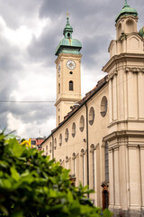 Historic Church Of The Holy Spirit In Munich: Elegant Baroque Architecture With Tower And Facade...