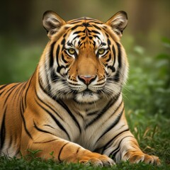 Fototapeta premium Wild Tiger in Jungle – International Tiger Day Nature Poster