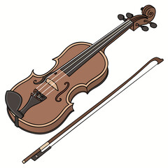 Fototapeta premium A 3D vector Violin on white background