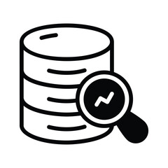 A premium glyph icon of find data option