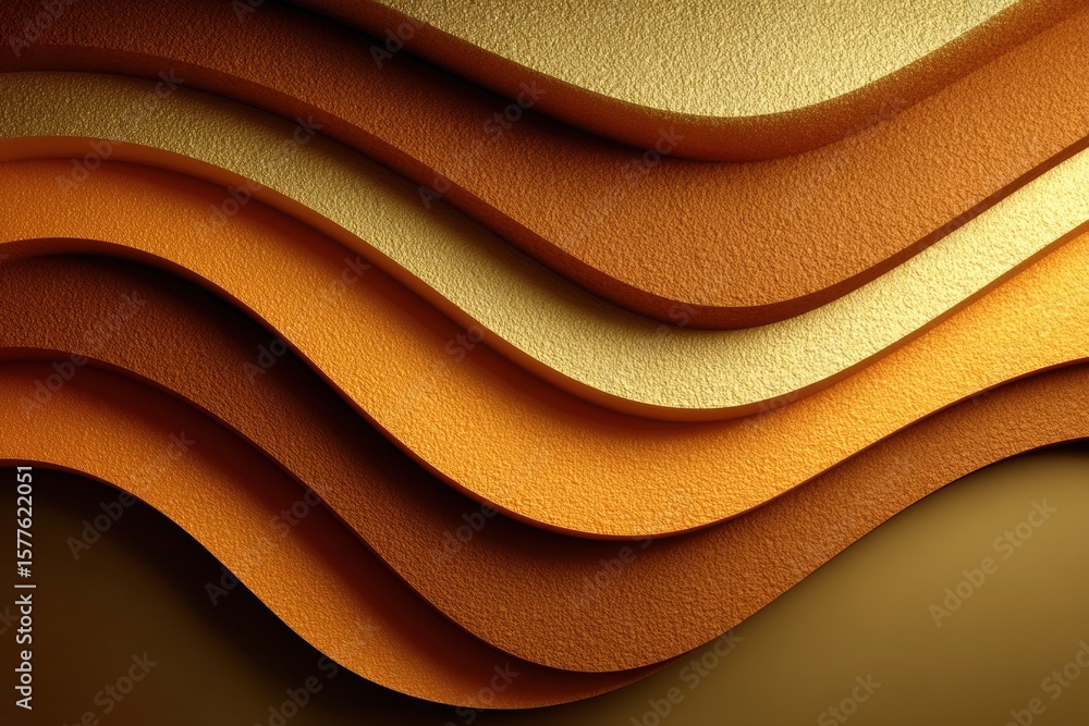 Poster abstract warm layers: elegant, flowing layers of warm colors cascade across the frame, creating a se