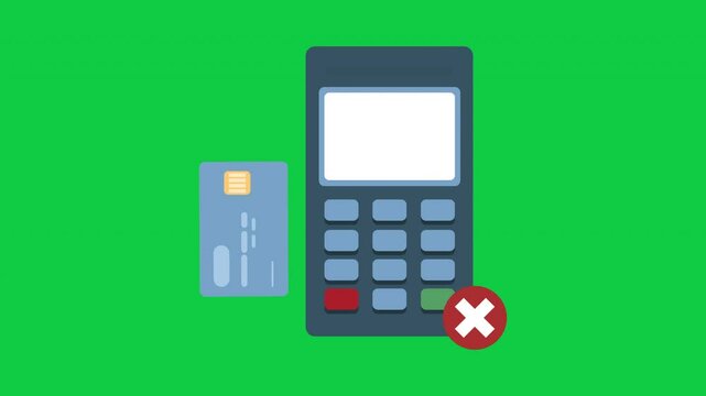 Animation of Credit card being swiped to the card reader for payment