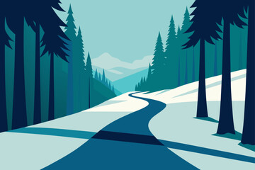 winter road in the mountains